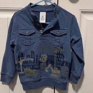 Wonderkids Blue Construction Graphic Sweatshirt
